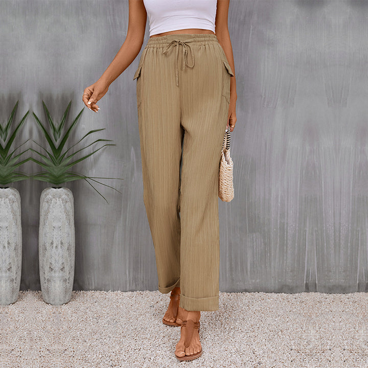 Damen Lässige Sommerhose mit Gummizug und Seitentaschen Echo Archiv