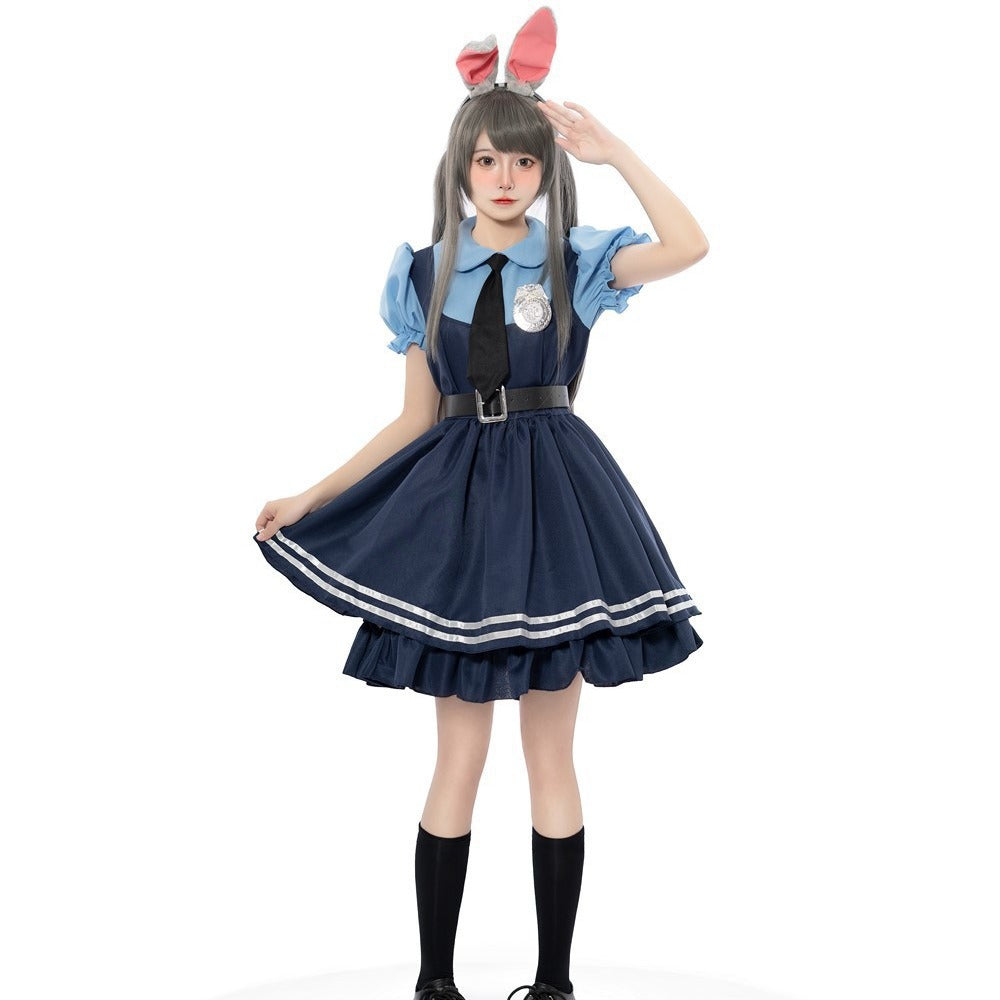 Mädchen Polizistin Kostüm mit Rüschenrock und Accessoires Echo Archiv