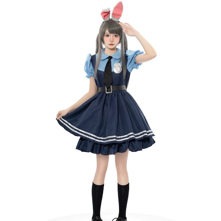 Mädchen Polizistin Kostüm mit Rüschenrock und Accessoires Echo Archiv