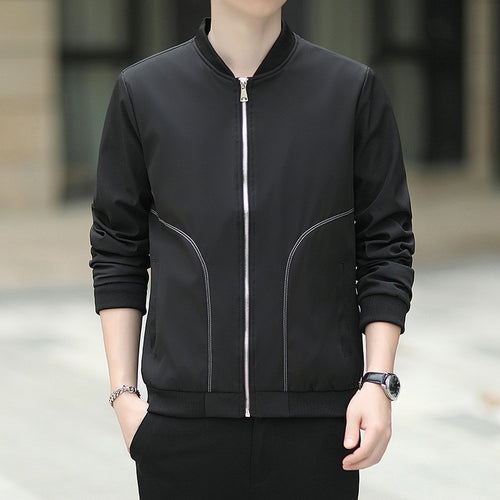 Herren leichter Nylon-Bomber mit minimalistischem Design und gerippten Bündchen Echoarchiv