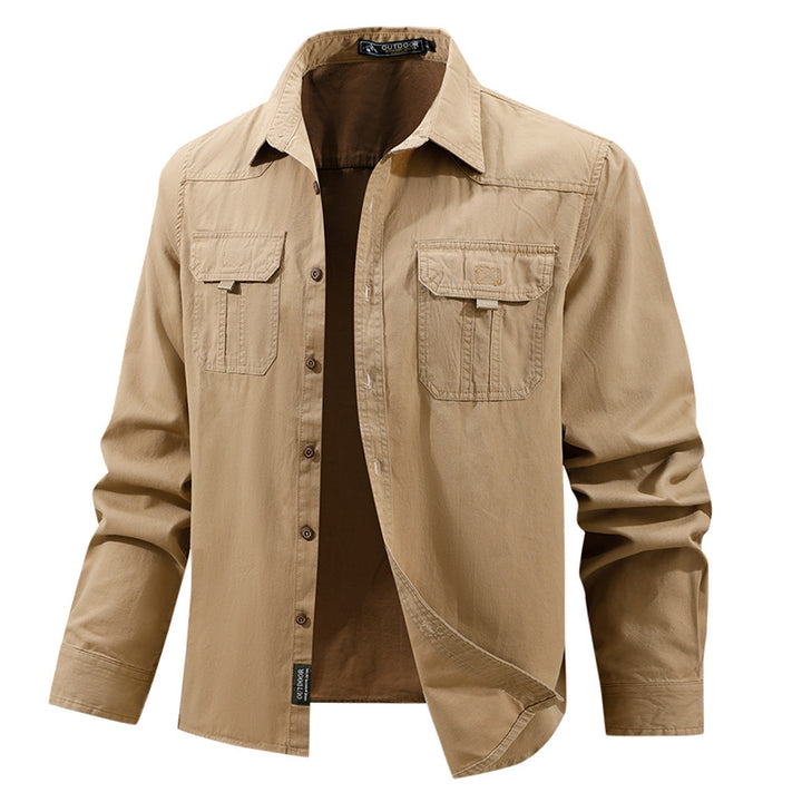 Herren nan leichtes Travel-Hemdjacke mit verdeckter Knopfleiste, aufgesetzten Klappbrusttaschen und knitterarmem Baumwoll-Stretch Echo Archiv