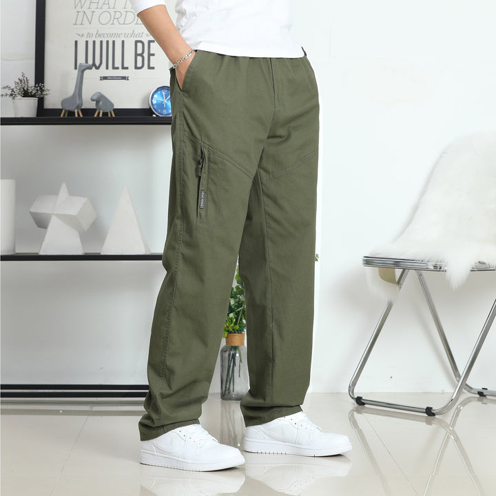 Herren Relaxed-Fit Canvas-Cargohose mit vorgeformten Knieeinsätzen und seitlicher Reißbeintasche Echo Archiv
