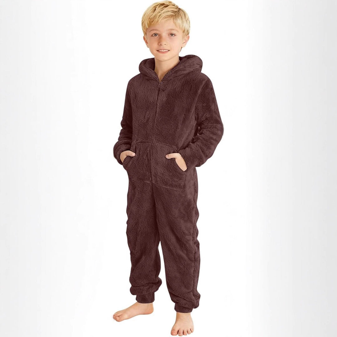Unisex Kuscheliger Fleece-Overall mit Kapuze Echoarchiv