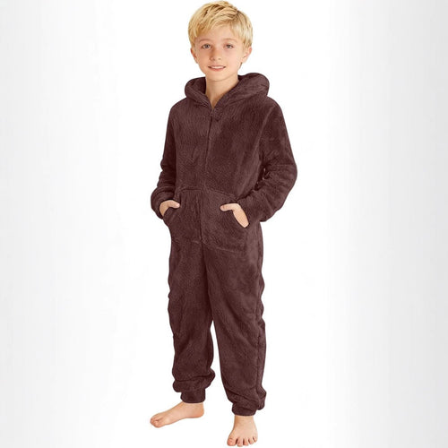 Unisex Kuscheliger Fleece-Overall mit Kapuze Echoarchiv
