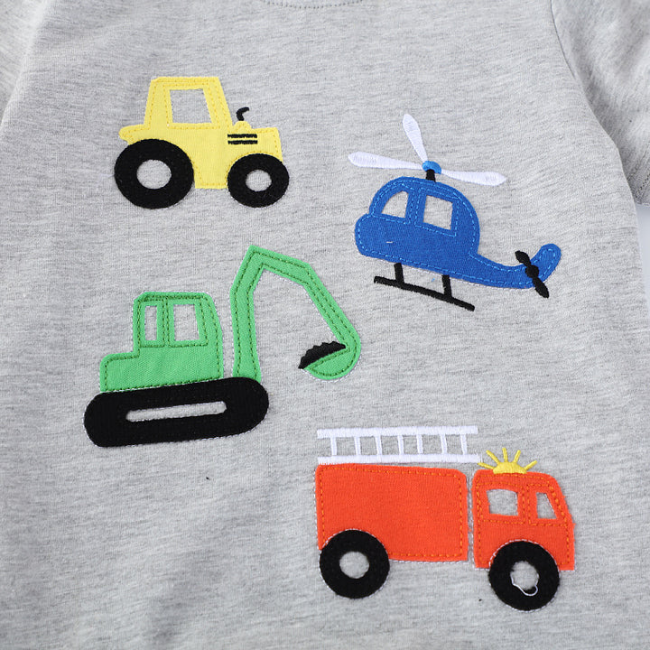 Jungen T-Shirt mit buntem Baumaschinen-Motiv Echo Archiv
