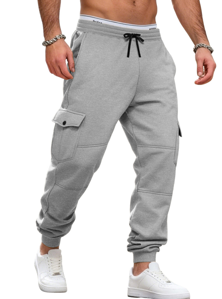 Herren nan sportive Jogginghose mit Cargotaschen Kordelzug und geripptem Knöchelsaum Echo Archiv