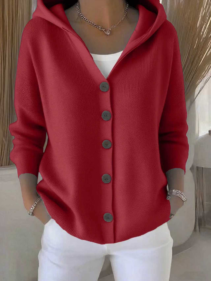 Damen nan Kapuzen-Cardigan mit Knopfleiste und lässiger Oversize-Passform Echo Archiv