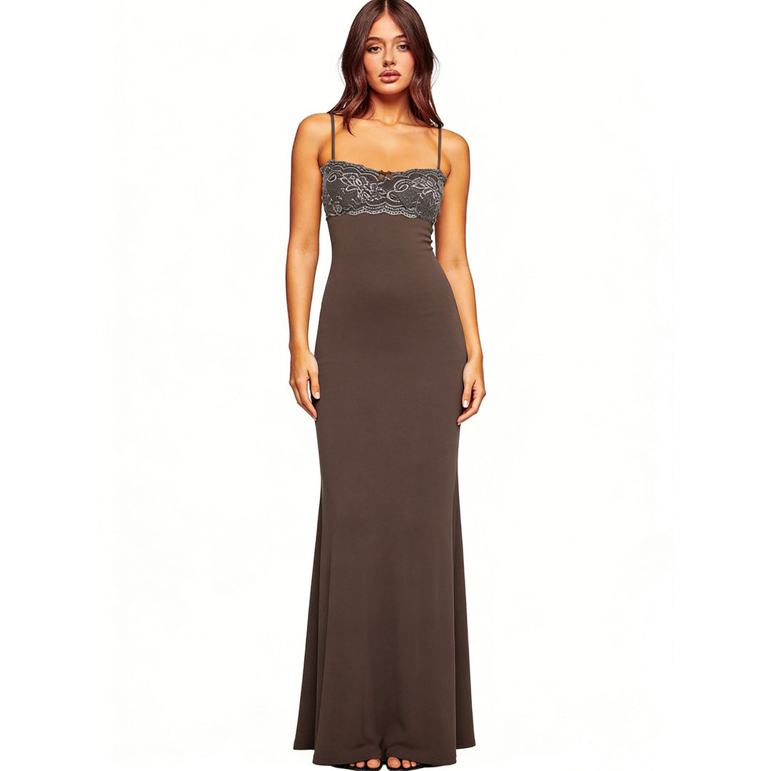 Damen elegantes Maxikleid mit Spitzendetails Echo Archiv