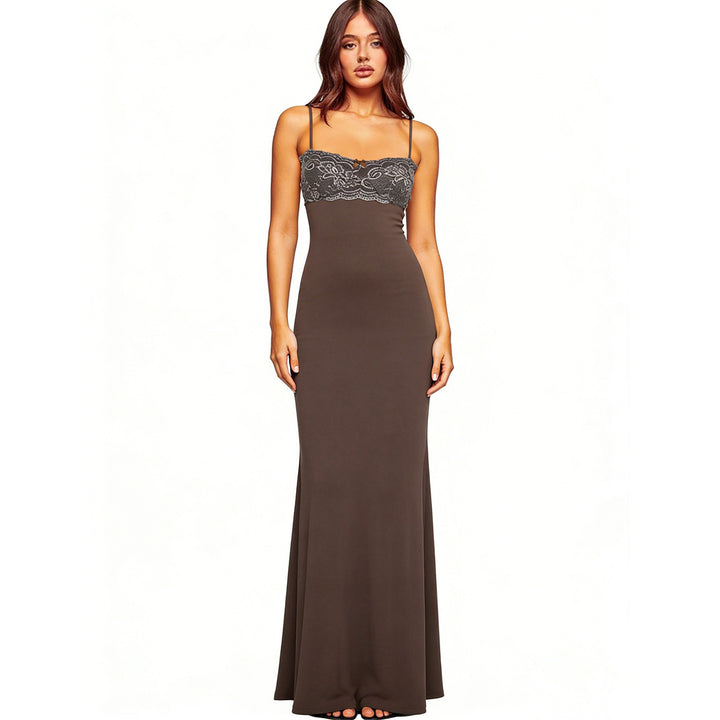 Damen elegantes Maxikleid mit Spitzendetails Echo Archiv
