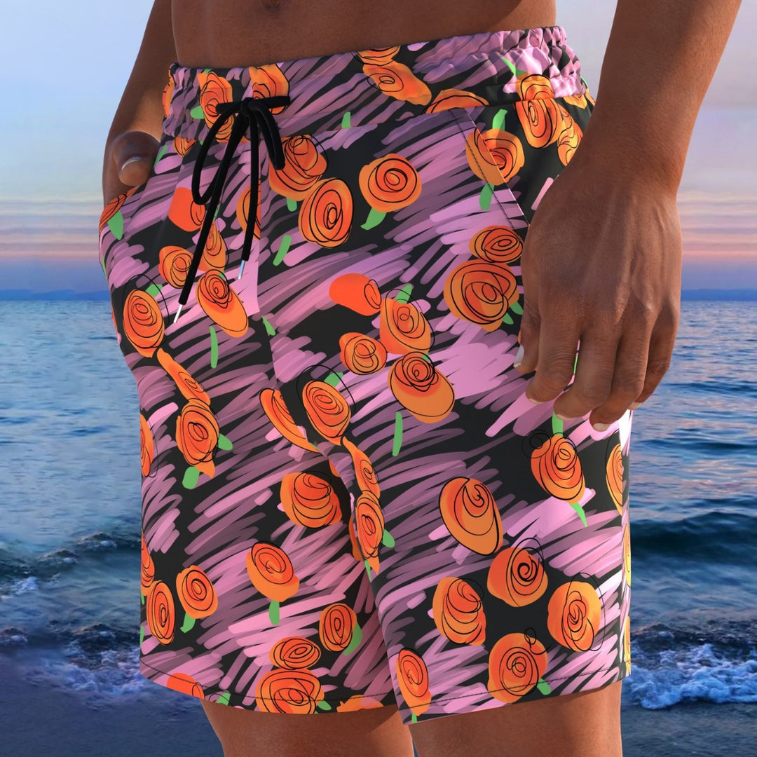 Herren Badeshorts mit modernem Streifen-Design und elastischem Bund Echo Archiv