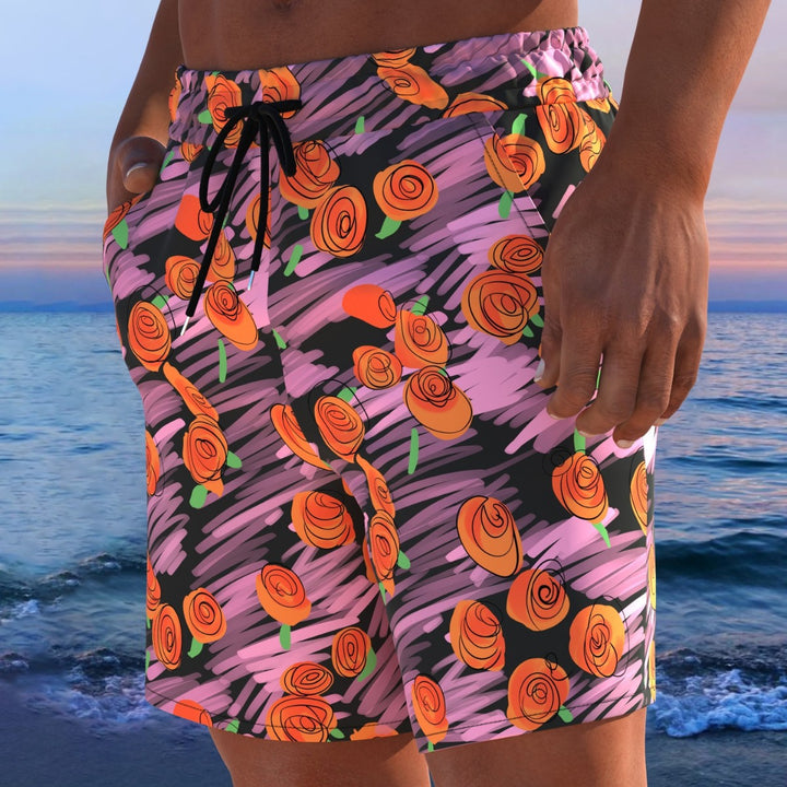 Herren Badeshorts mit modernem Streifen-Design und elastischem Bund Echo Archiv
