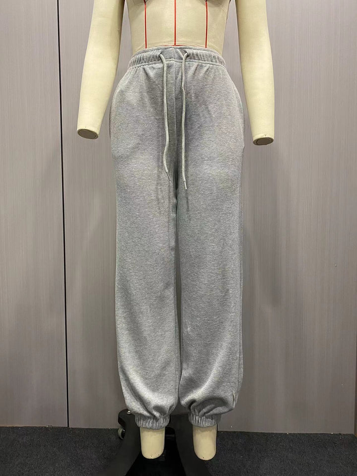 Damen nan Cozy-Sweat-Palazzohose mit hohem Komfortbund, integriertem Kordelzug und gerafften Knöchelabschlüssen Echo Archiv