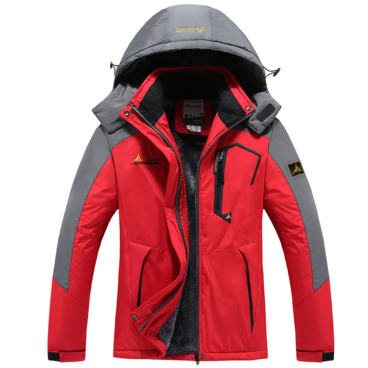 Herren Wasserdichte gefütterte Outdoor-Skijacke mit abnehmbarer Kapuze und Thermofutter Echoarchiv