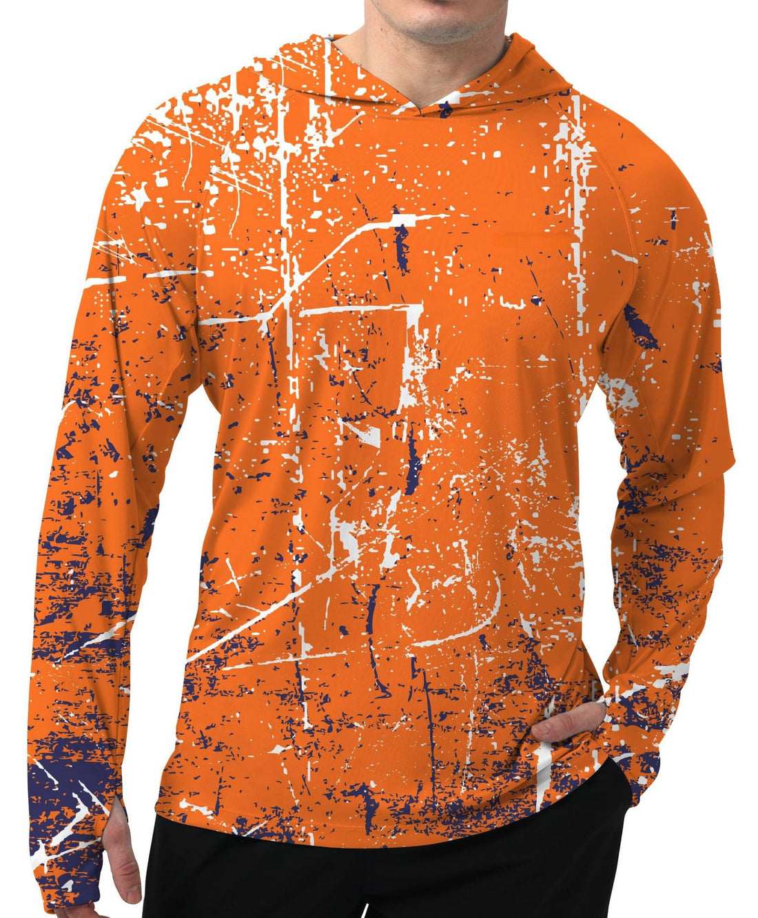 Herren Sportlicher Kapuzenpullover mit abstraktem Druck – Cavarno
