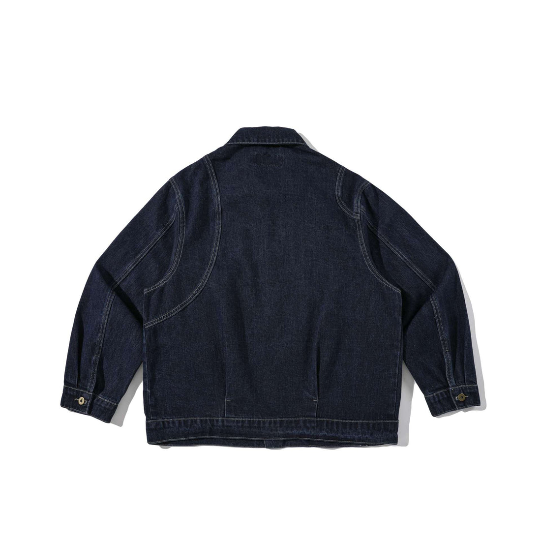 Unisex Boxy-Denimjacke im Workwear‑Stil mit markanten Rundtaschen Echoarchiv