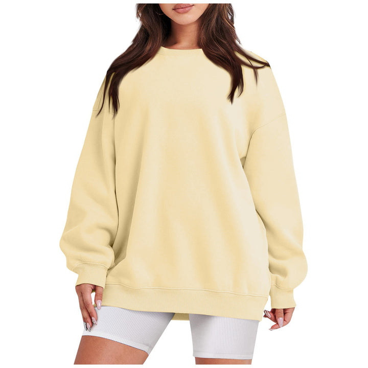 Damen nan Longline-College-Sweatshirt mit geripptem Saum, Raglanärmeln und angerauter Innenseite Echo Archiv