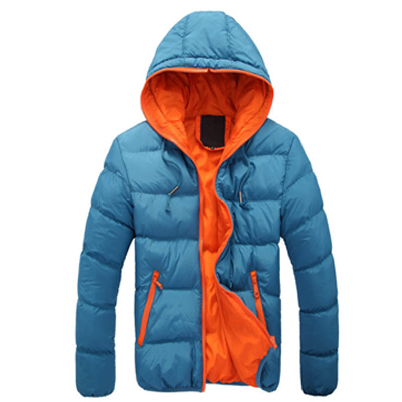 Herren nan gesteppte Kapuzen-Steppjacke mit kontrastierendem Fleecefutter und seitlichen Reißverschlusstaschen Echo Archiv