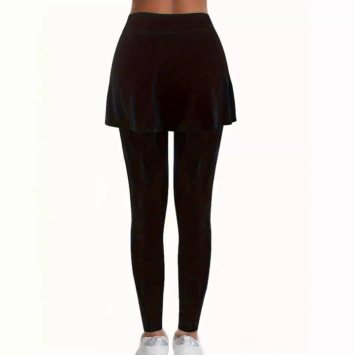 Damen High‑Waist Leggings mit angesetztem Rock‑Overlay Echoarchiv