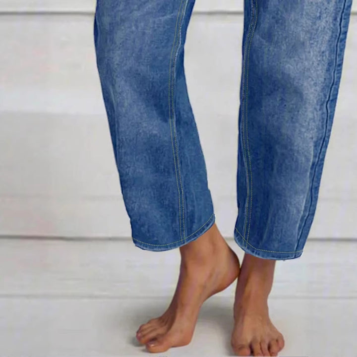 Damen Hochtaillierte Cropped-Jeans mit weiter Straight‑Leg-Passform Echo Archiv