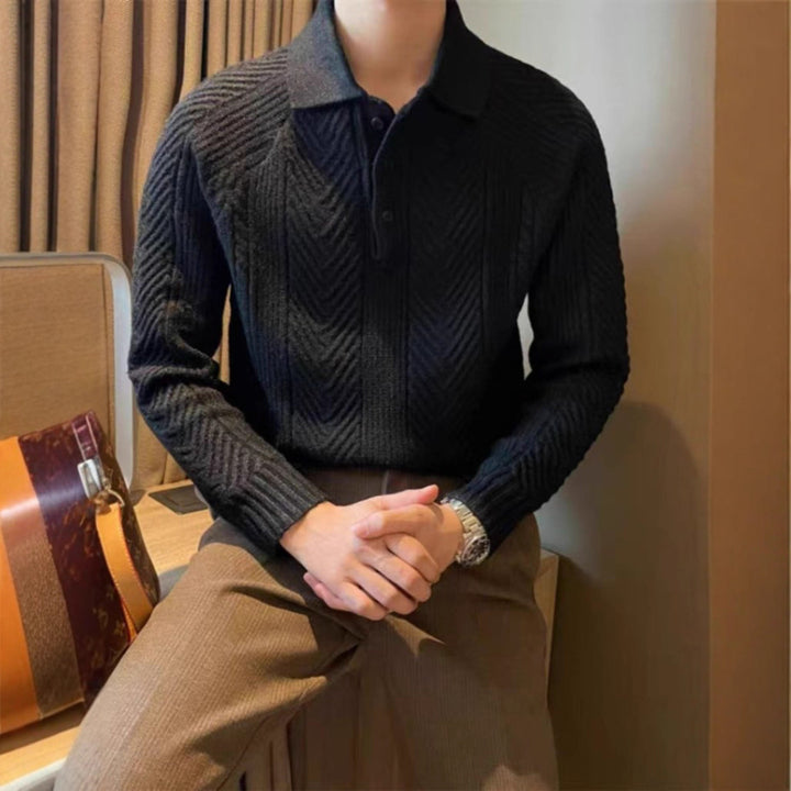 Stylischer Strickpullover für Herren mit gestepptem Muster Echo Archive