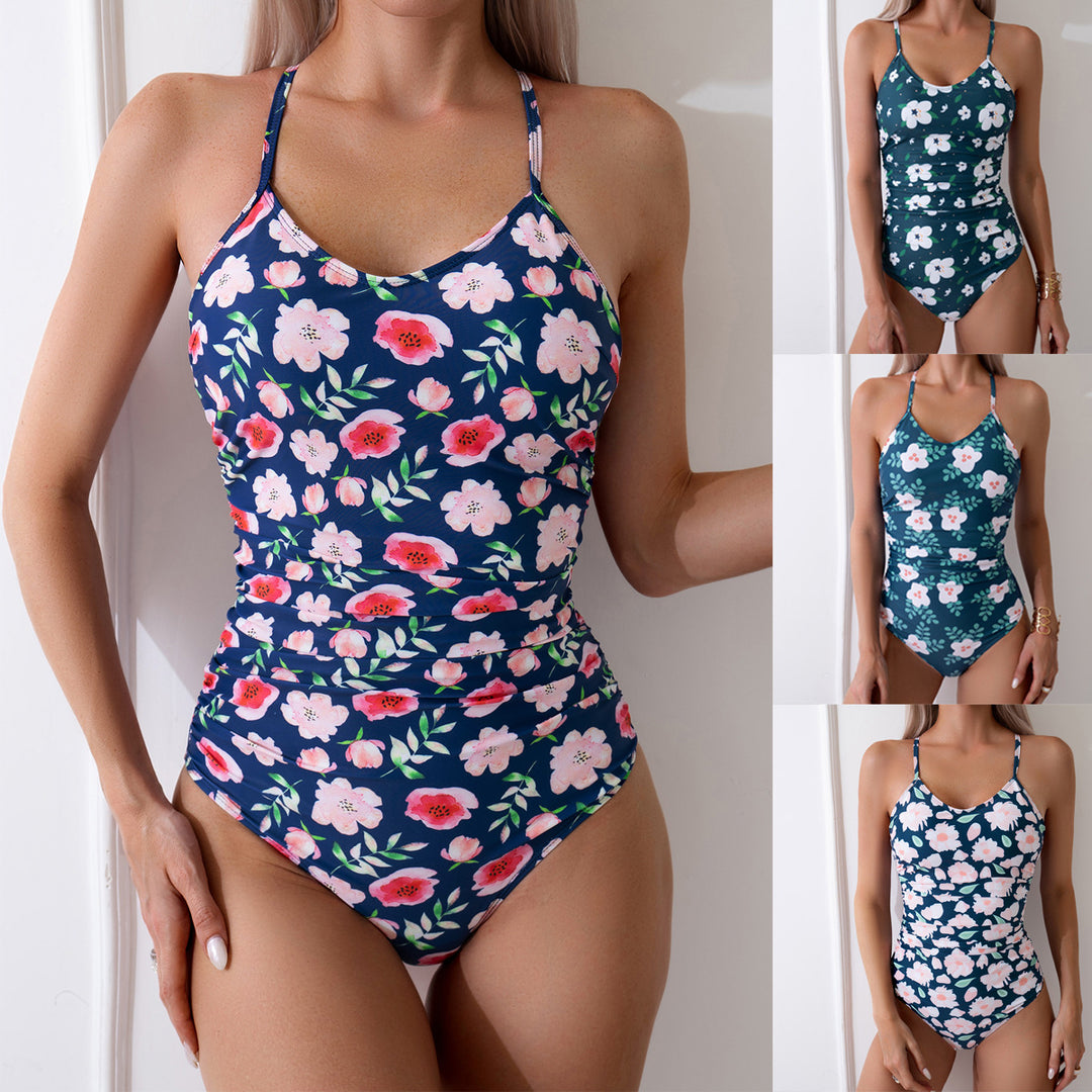 Damen Floral getäuschter Einteiler Badeanzug Echo Archiv