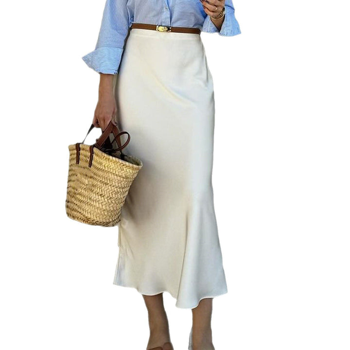 Damen Eleganter Satinrock mit schmalem Schnitt und Schlitz Echo Archiv