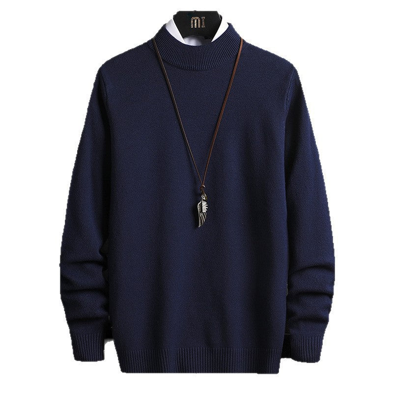 Herren nan Premium Stehkragenpullover aus feinem Baumwoll-Mix mit gerippten Bündchen und schmaler Silhouette Echo Archiv