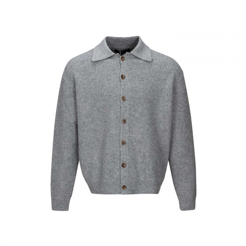 Herren Grobstrick-Cardigan mit Hemdkragen und durchgehender Knopfleiste Echo Archiv