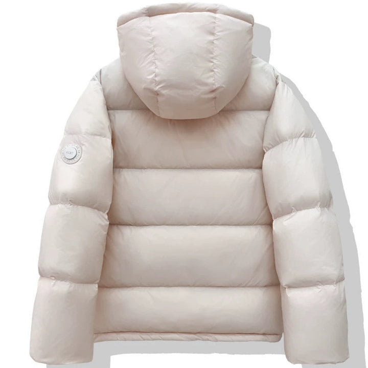 Damen Kurz-Pufferjacke mit XXL-Kapuze und quadratischer Steppung Echo Archiv