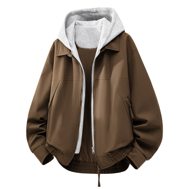Herren Lässige Hybrid-Jacke mit integriertem Kapuzenlayer und elastischem Saum Echoarchiv