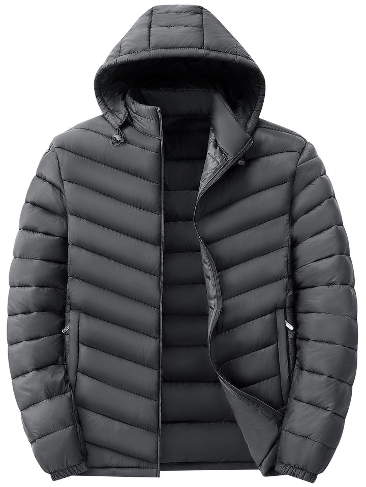 Herren Ultraleichte gesteppte Kapuzenjacke mit Thermofüllung & Packable‑Design Echoarchiv