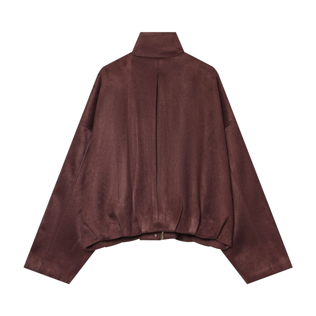 Damen kurzes Veloursblouson mit Stehkragen, Schulterpaspeln und aufgesetzten Klappentaschen – Célinea