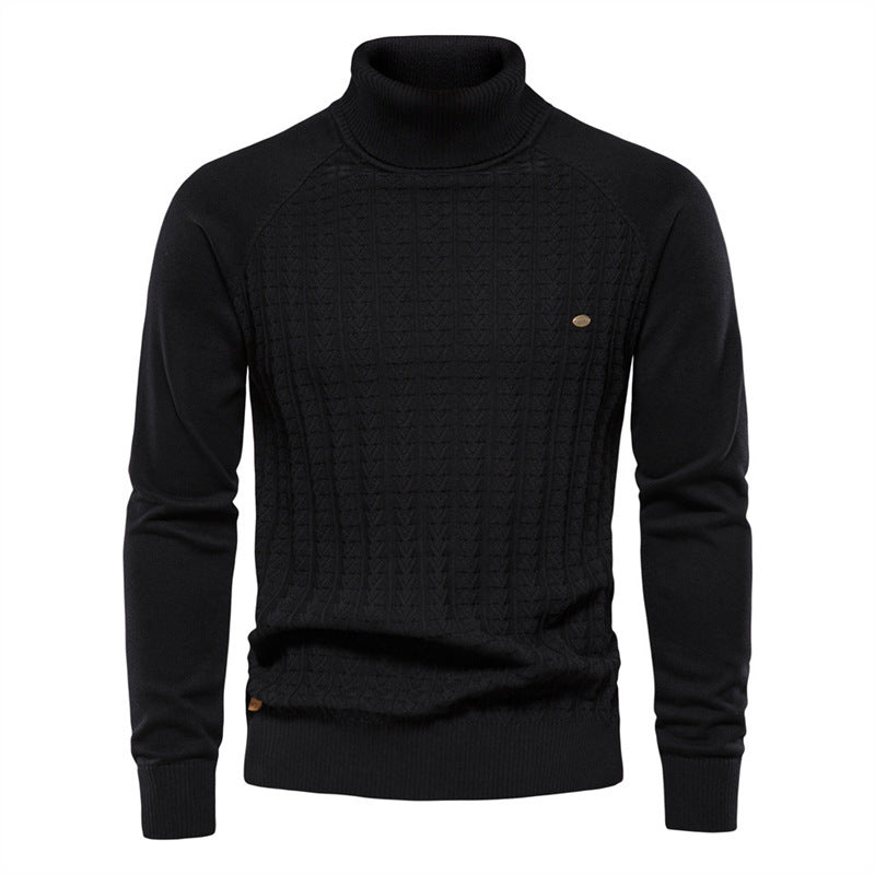 Herren Strickpullover mit modischem Stehkragen und strukturiertem Design Echoarchiv