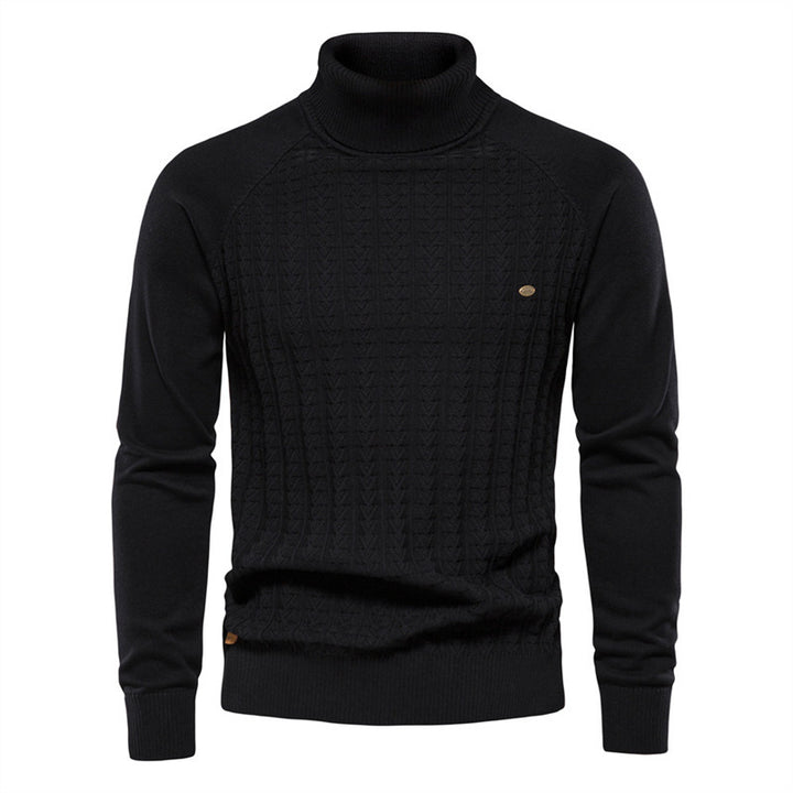 Herren Strickpullover mit modischem Stehkragen und strukturiertem Design Echoarchiv