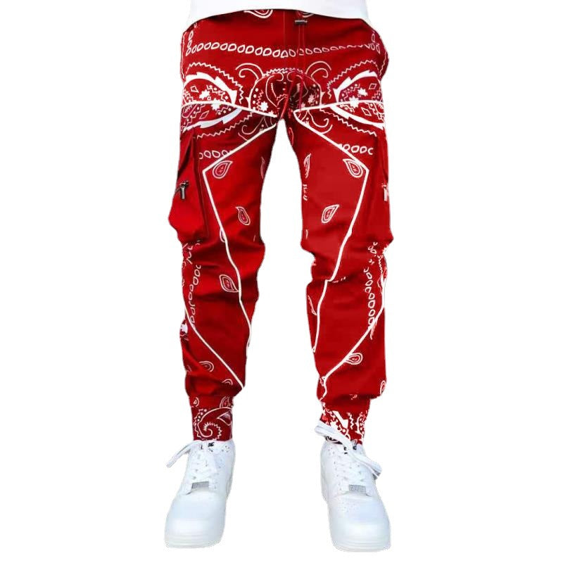Herren Cargo-Jogginghose mit Bandana-Print, Kordelzug & Mehrfachtaschen – Bravaro