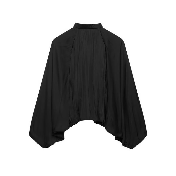 Damen Plissierte Cape-Jacke mit Reißverschluss und Stehkrragen Echo Archiv