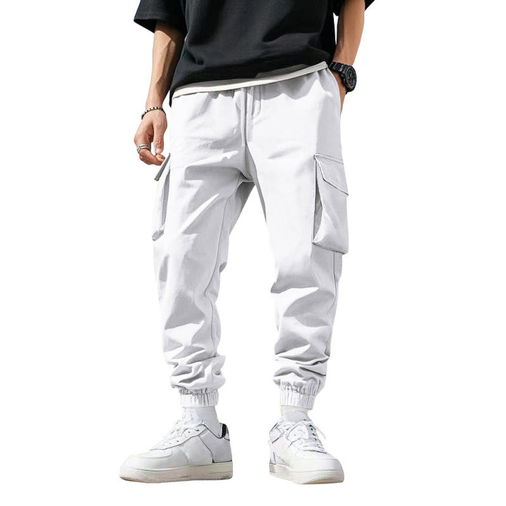 Herren Tapered Cargo-Jogginghose mit Kordelzug, aufgesetzten Klappentaschen und elastischen Bündchen Echoarchiv