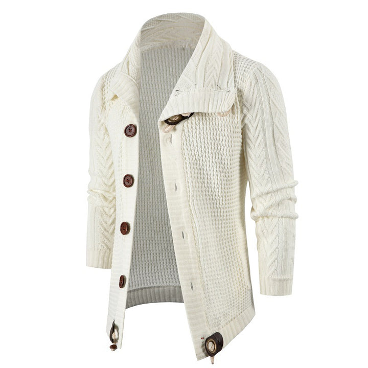 Herren Grobstrick Strickjacke mit umschlagbarem Halsausschnitt Echoarchiv
