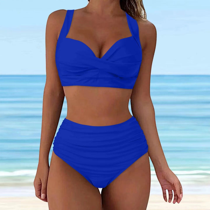 Damen Hochtailliertes Bikini-Set mit eleganter Faltenoptik Echo Archiv
