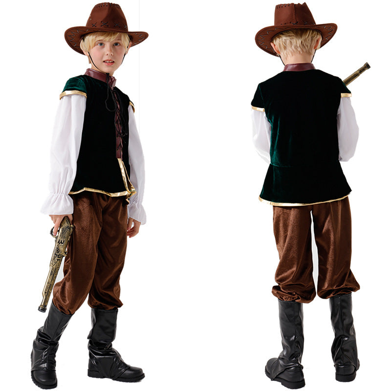 Jungen Wildwest Kostüm mit Hut und Pistole Echo Archiv