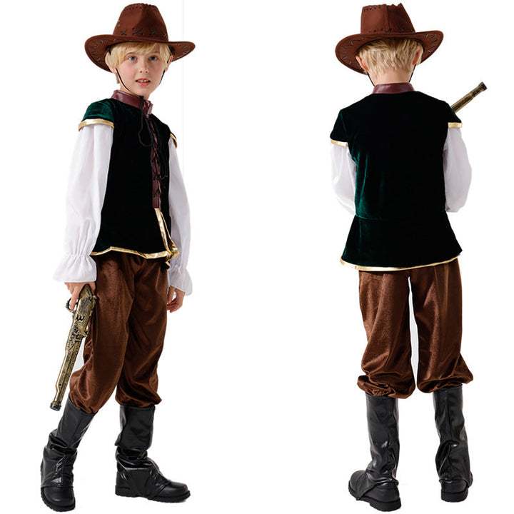 Jungen Wildwest Kostüm mit Hut und Pistole Echo Archiv