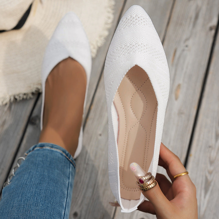 Damen elegante Ballerinas mit atmungsaktivem Strickdesign Echoarchiv
