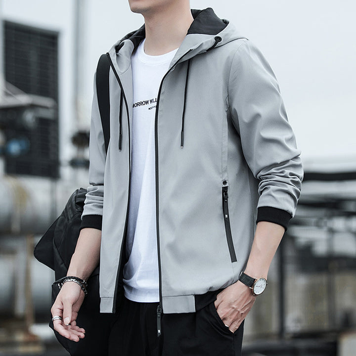 Herren Urbaner Softshell-Hoodie mit getapten Nähten, verstellbarer Kapuze und Zipper-Taschen Echoarchiv