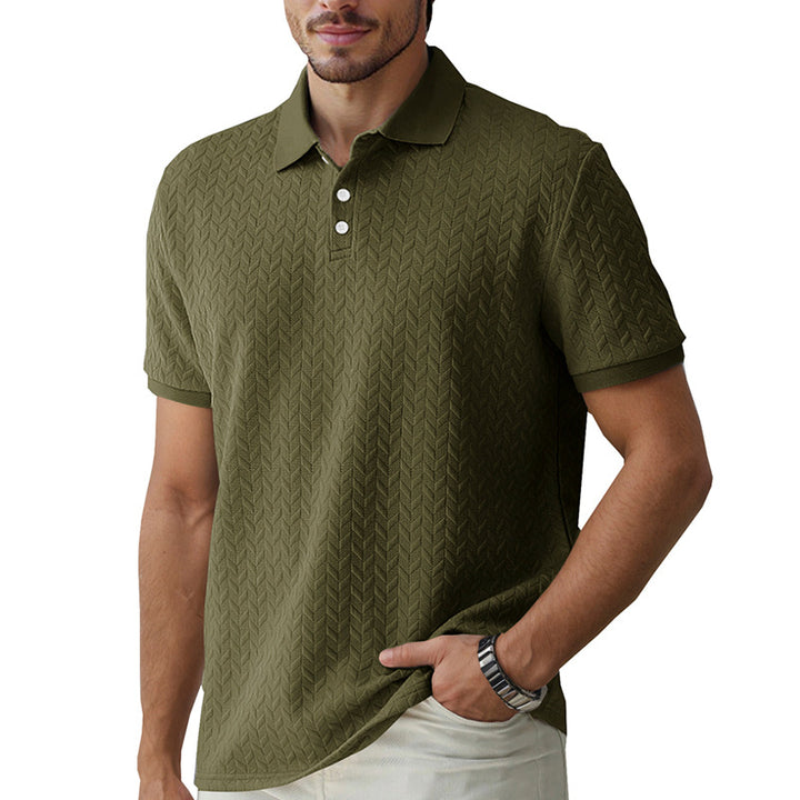 Herren Polohemd mit strukturiertem Design und hochwertigem Kragen Echoarchiv