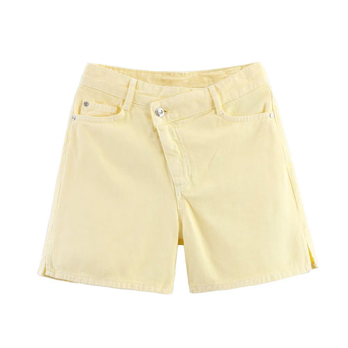 Damen Jeansshorts im lässigen Vintage-Stil mit hohem Bund und seitlichen Schlitzen Echo Archiv