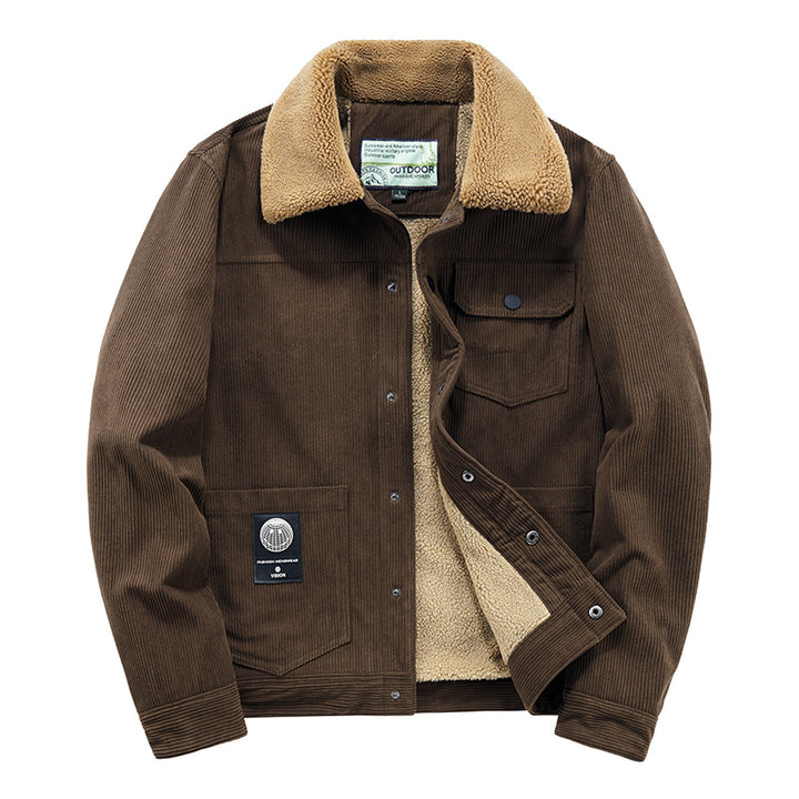 Herren Lässige Cordjacke mit hochwertigem Teddyfutter Echo Archiv