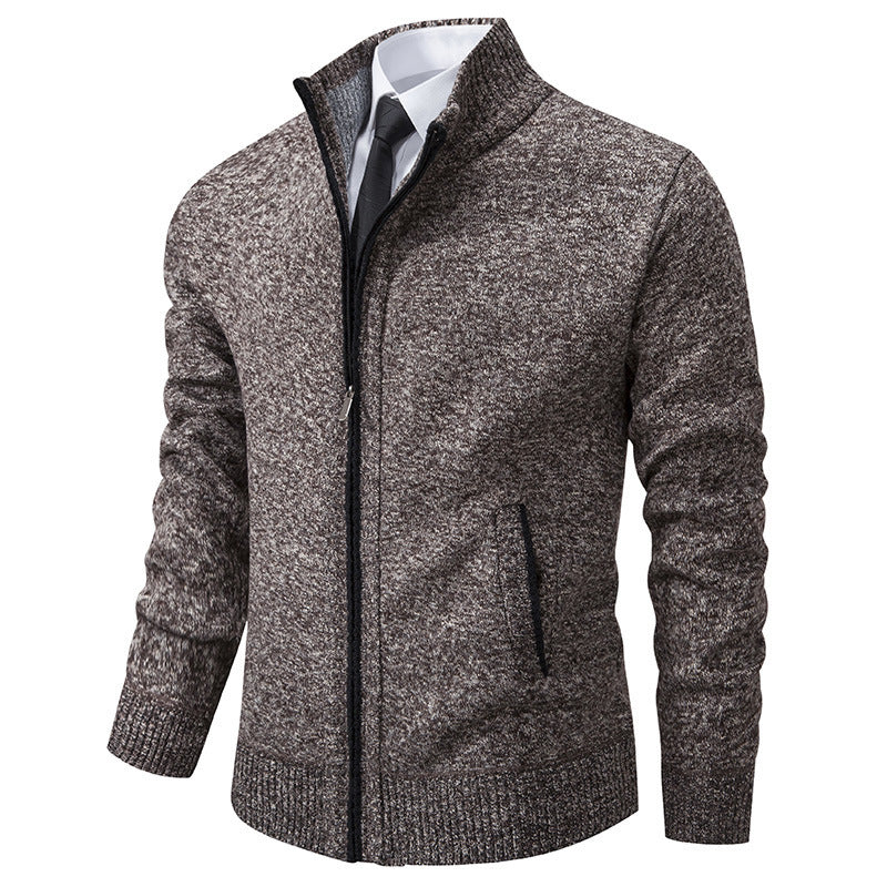 Herren sportliche Strickjacke mit Stehkragen und Reißverschluss Echoarchiv