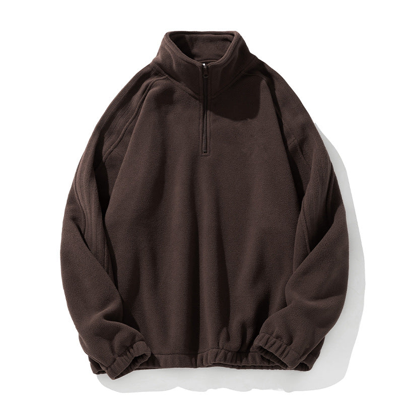 Unisex Fleecepullover mit Halbreißverschluss, Stehkragen und elastischem Saum Echo Archiv