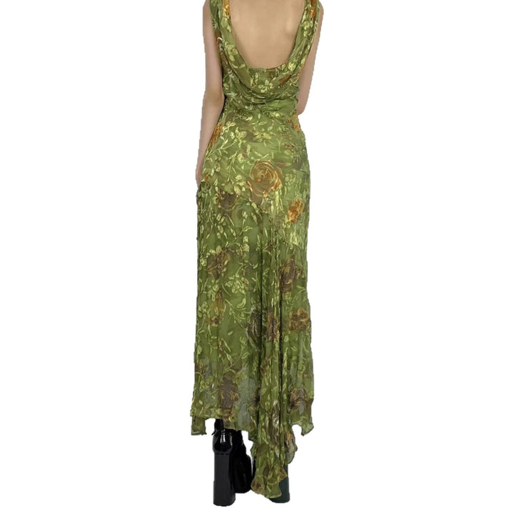 Damen Maxikleid mit asymmetrischem Saum und floralem Design Echo Archiv
