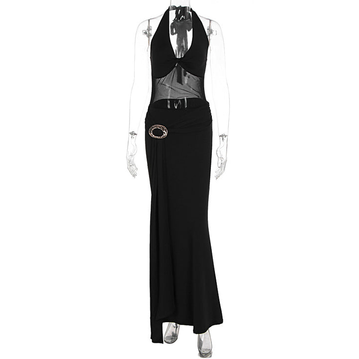 Damen Maxikleid mit raffiniertem Wickeldesign und elegantem Halterhals Echo Archiv